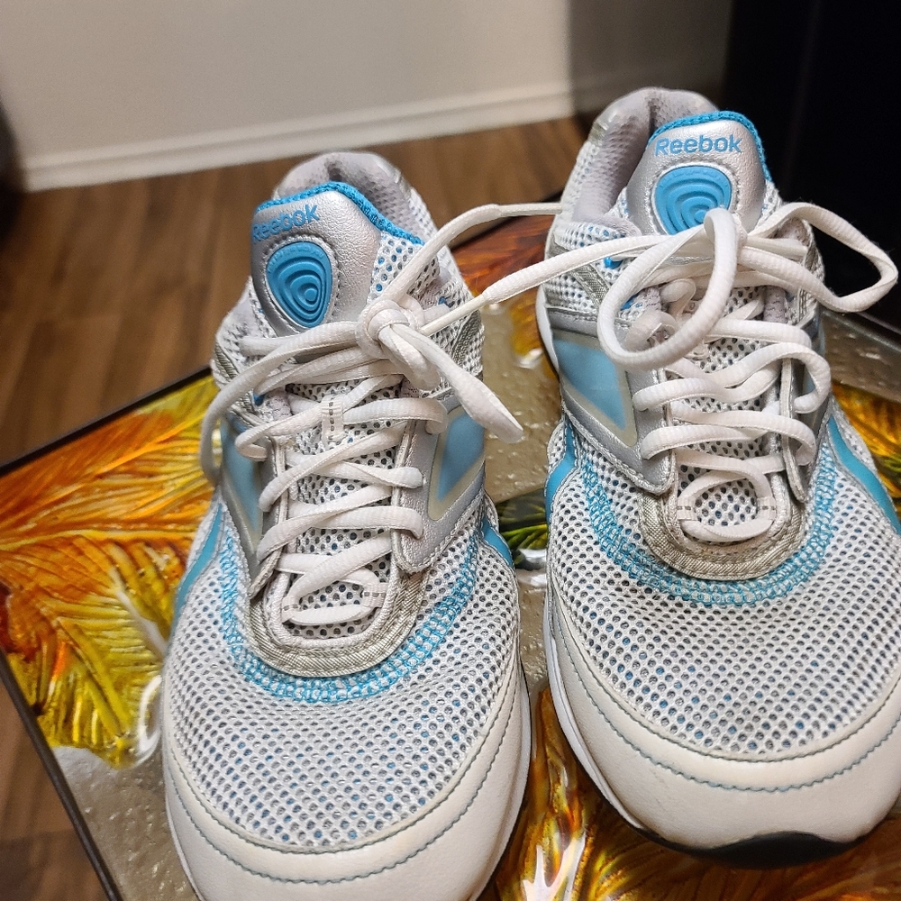 Turquoise and Silver Reeboks - Picture 3 of 7